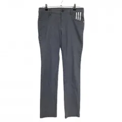 アディダス パンツ グレー×白 ヘリンボーン織生地 ポケット口3ライン バックロゴ レディース OT/XG ゴルフウェア adidas