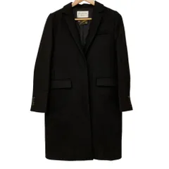 美品 MACPHEE TOMORROWLAND マカフィー トゥモローランド カシミヤブレンド チェスターコート 38 ブラック レディース 古着 中古 USED