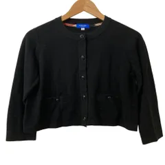 美品 BLUE LABEL CRESTBRIDGE ブルーレーベルクレストブリッジ ニットカーディガン 38 ブラック レディース 古着 中古 USED