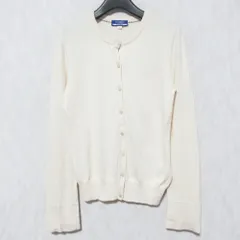 良品 BURBERRY BLUE LABEL バーバリーブルーレーベル クルーネック ニット カーディガン E1N42-712-02 サイズ38 アイボリー レディース 古着 中古 USED