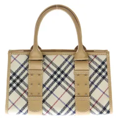 BURBERRY BLUE LABEL (バーバリーブルーレーベル) ノバチャック柄 キャンパスハンドバッグ レディース ブラウン ZA440-635-01