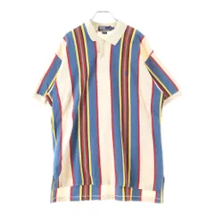 POLO RALPH LAUREN (ポロラルフローレン) 90s 刺繍ロゴ ストライプ柄 半袖 ポロシャツ マルチカラー