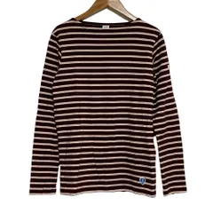 美品 ORCIVAL オーシバル オーチバル 長袖 ボーダー バスクシャツ ブラウン ピンク レディース 古着 中古 USED