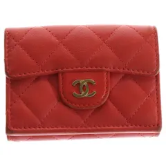 CHANEL (シャネル) マトラッセ クラシック フラップウォレット 三つ折り財布 ピンク