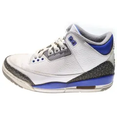 NIKE (ナイキ) AIR JORDAN 3 RETRO RACER BLUE CT8532-145 エアジョーダン3 レトロ レーサー ブルー ハイカットスニーカー US7.5/25.5cm ホワイト/ブルー