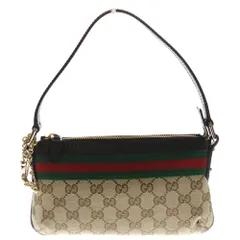 GUCCI (グッチ) シェリー GGキャンバス ワンショルダーバッグ ブラウン チャーム付き 145970