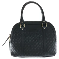 GUCCI (グッチ) マイクロ グッチシマ 2wayハンドバッグ ショルダーバッグ ブラック レザー 449654