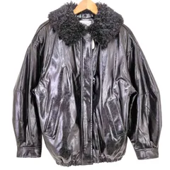 ディスコート Discoat ガラスレザーボア衿ブルゾン フェイクレザージャケット レディース FREE 