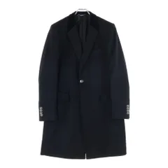 DOLCE & GABBANA (ドルチェアンドガッバーナ) カシミヤ ベロア ベルベット切り替え DGロゴ 1B チェスター ロング コート ブラック G007STのサムネイル