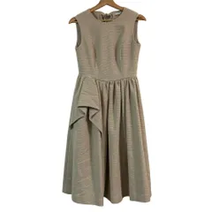 美品　Daisy lin for FOXEY ワンピース ウール 38 ベージュ FOXEY（フォクシー） 新品同様 Dress Eleine ウールシルク リボン 長袖