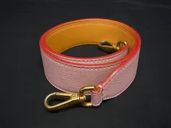 ■美品■ FENDI フェンディ ストラップユー レザー バッグ用 ショルダーストラップ 肩掛け レディース ピンク系×オレンジ系 BR1010
