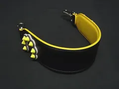 ■新品■未使用■ FENDI フェンディ ストラップユー レザー バッグ用 ショルダーストラップ ブラック系×イエロー系 BR1011