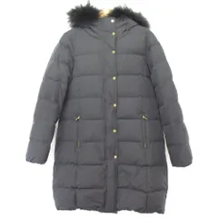 美品 FRAMeWORK フレームワーク ラクーンファー付き リバーシブル ダウンコート 38 ブラック ネイビー レディース 古着 中古 USED