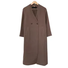 良品 SLOBE IENA スローブイエナ SUPER100 Vネックオーバーコート サイズF モカ レディース 古着 中古 USED