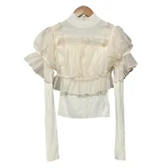 良品 23AW SNIDEL スナイデル チュールドッキングニットプルオーバー Free アイボリー レディース 古着 中古 USED