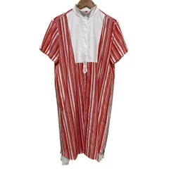 美品 sacai サカイ ストライプ シャツワンピース 19-04483 サイズ2 レッド×ホワイト レディース 古着 中古 USED