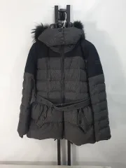 バーバリー ダウン ベルト付き ウール ダウン ハーフ コート グレー