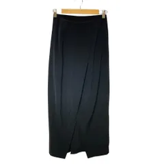 美品 ENFÖLD エンフォルド タック アシンメトリー ロングスカート36 ブラック レディース 古着 中古 USED