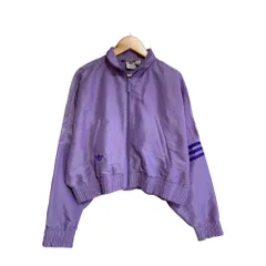 良品 アディダスオリジナルス  W NEW CL TRACKTOP ドルマンスリーブ ショートトラックジャケット XS パープル レディース 古着 中古 USED
