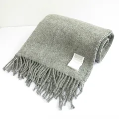 美品 LAPUAN KANKURIT ラプアンカンクリ ポケットショール フリンジマフラー グレー レディース 古着 中古 USED