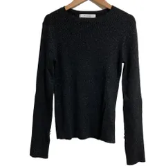 美品 24AW Rirandture リランドチュール ハート釦ラメリブニット カットソー サイズ2 ブラック レディース 古着 中古 USED