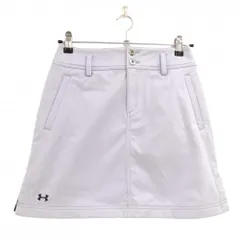 【美品】アンダーアーマー スカート パープル ロゴ刺しゅう 裏起毛 ストレッチ レディース SM ゴルフウェア UNDER ARMOUR