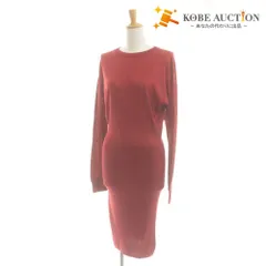 ■ セオリー ニットドレス ワンピース 長袖 トップス ボトムス レディース S レッド