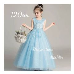 新品120cm♡ブルー キッズドレス 発表会 ピアノ 結婚式
