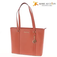 ■ マイケルコース トートバッグ 鞄 ロゴ MKチャーム レディース オレンジ