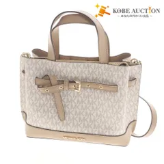 ■ マイケルコース エミリア サッチェル スモール ハンドバッグ ショルダーバッグ 鞄 ロゴ レディース ベージュ