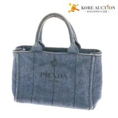● プラダ トートバッグ カナパトート MINI デニム 鞄 ハンドバッグ CANAPA レディース ブルー