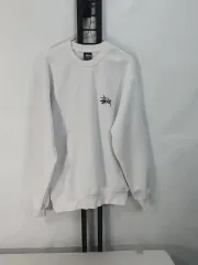 STUSSY ステューシー スウェットシャツ ベーシック クルーネック 白 L
