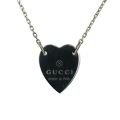 美品 GUCCI グッチ シルバー 925 ハートモチーフ チェーンネックレス Ag925 レディース 古着 中古 USED