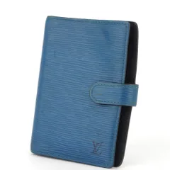 【最大30％OFF】ルイ・ヴィトン LOUIS VUITTON 手帳カバー エピ アジェンダPM ブルー ゴールド レディース 中古
