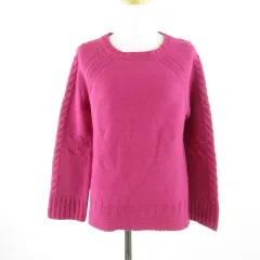 バッカ BACCA ニット セーター 長袖 スリット ピンク S *T158