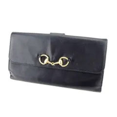 【最大30％OFF】グッチ GUCCI 長財布 ホースビット ブラック ゴールド レディース 中古