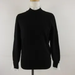 アクアガレージ aquagrarge ニット セーター 長袖 フェイクレイヤード 黒 L *T190