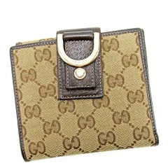 【最大30％OFF】グッチ GUCCI 二つ折り財布 GG柄 ブラウン ベージュ レディース 中古