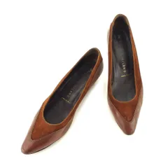 【最大30％OFF】プラダ PRADA パンプス ポインテッドトゥ ♯37 異素材コンビ ブラウン レディース 中古