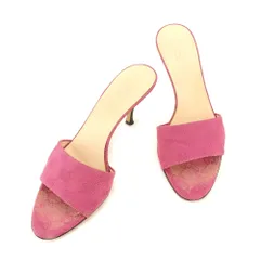 【最大30％OFF★ウィンターセール】グッチ GUCCI ミュール GGキャンバス ♯37ハーフC サンダル ピンク ブラウン レディース 中古