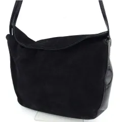 【最大30％OFF★ウィンターセール】バリー BALLY ショルダーバッグ 異素材コンビ ブラック シルバー レディース 中古