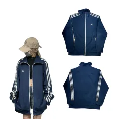 アディダス ネイビー オーバーサイズ 白 3本線 トラックジャージ 4XL