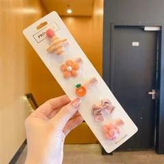 新品 ヘアピン 赤ちゃん ベビー 髪留め キッズ 子供 髪飾り 前髪クリップ サイドクリップ かわいい おしゃれ 女の子 ヘアアクセサリー 誕生日 パーティ 写真撮影 5点セット (H)