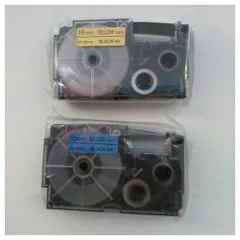 未使用品 カシオ ネームランド ラベルライター テープ 18mm 黒文字 イエロー・ブルーテープ各１個セット【送料無料】【メール便でお送りします】代引き不可