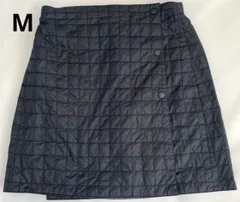 Mサイズ　UNIQLO ユニクロ　キルティング 巻きスカート　ラップスカート  防寒　膝掛け　黒　ブラック　薄手　レディース