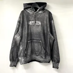 【中古】Supreme x MM6 Maison Margiela Foil Box Logo Hooded Sweatshirt ブラック M シュプリーム×エムエムシックス[17]