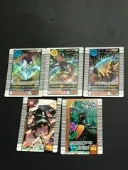 甲虫王者ムシキング グランディスオオクワガタ・ラコダールツヤクワガタ他 全5枚 美品~キズ有り