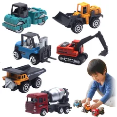 ideamall ショベルカー 車 働く車 おもちゃ ミニカー 砂場 プレゼント 6個セット 対象年齢6歳以上 (はたらく車)