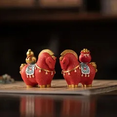 オブジェ 置物 2頭の馬 うま ウマ 干支 正月 装飾 インテリア リビング ダイニング 玄関 寝室 装飾 オーナメント 樹脂 プレゼント ギフト オシャレ 午 陶芸風