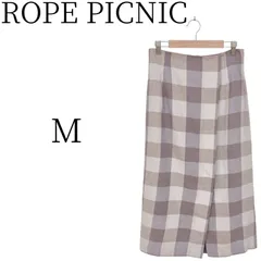 ROPE PICNIC ロペピクニック パープル系チェック柄 ロングタイトスカート M